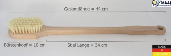 Badebürste lang am Stück mit harten Borsten